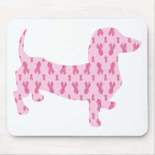 Tapis De Souris Sensibilisation au cancer du sein Pink Dachshund