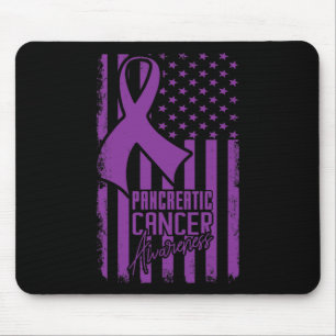 Tapis De Souris Sensibilisation au cancer pancréatique Drapeau amé