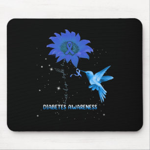 Tapis De Souris Sensibilisation au diabète Ourson de tournesol Col