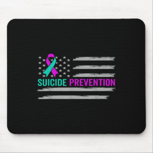 Tapis De Souris Sensibilisation au suicide États-Unis drapeau amér