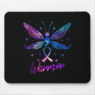 Tapis De Souris Sensibilisation au suicide guerrier Violet Turquoi