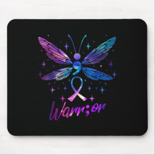 Tapis De Souris Sensibilisation au suicide guerrier Violet Turquoi