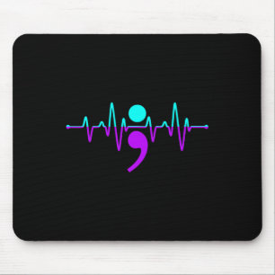 Tapis De Souris Sensibilisation au suicide Heartbeat Happy Ribbon