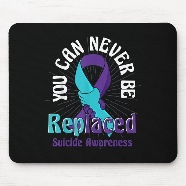 Tapis De Souris Sensibilisation au suicide Turquoise Ruban Violet  (Devant)