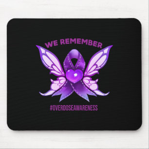 Tapis De Souris Sensibilisation au surdosage Ruban violet en mémoi