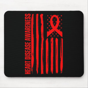 Tapis De Souris Sensibilisation aux maladies cardiaques Drapeau am
