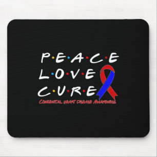 Tapis De Souris Sensibilisation aux maladies cardiaques Paix Amour
