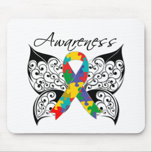Tapis De Souris Sensibilisation aux papillons de tatouage - Autism
