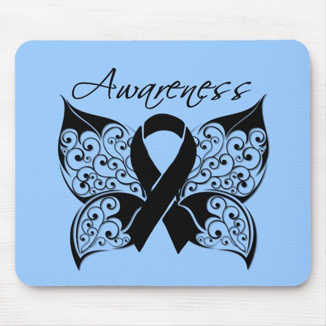Tapis De Souris Sensibilisation aux papillons de tatouage - Cancer (Devant)