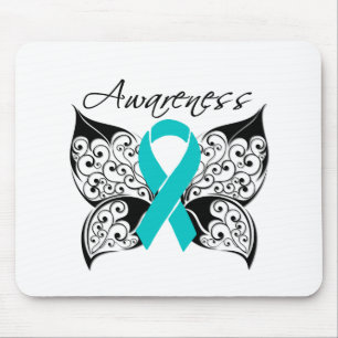 Tapis De Souris Sensibilisation aux papillons de tatouage - Cancer