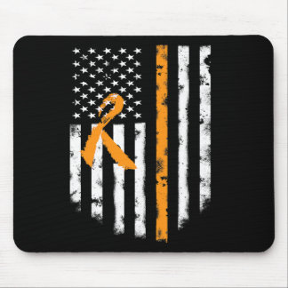 Tapis De Souris Sensibilisation Drapeau américain Orange Ribbon Te