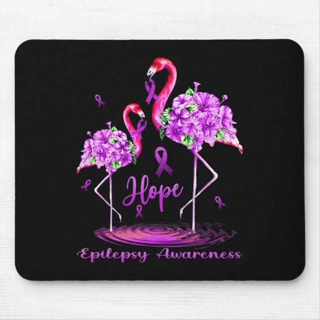 Tapis De Souris Sensibilisation Flamant rose à l'épilepsie (Devant)