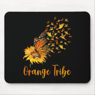 Tapis De Souris Sensibilisation Papillon de tournesol Orange Ribbo