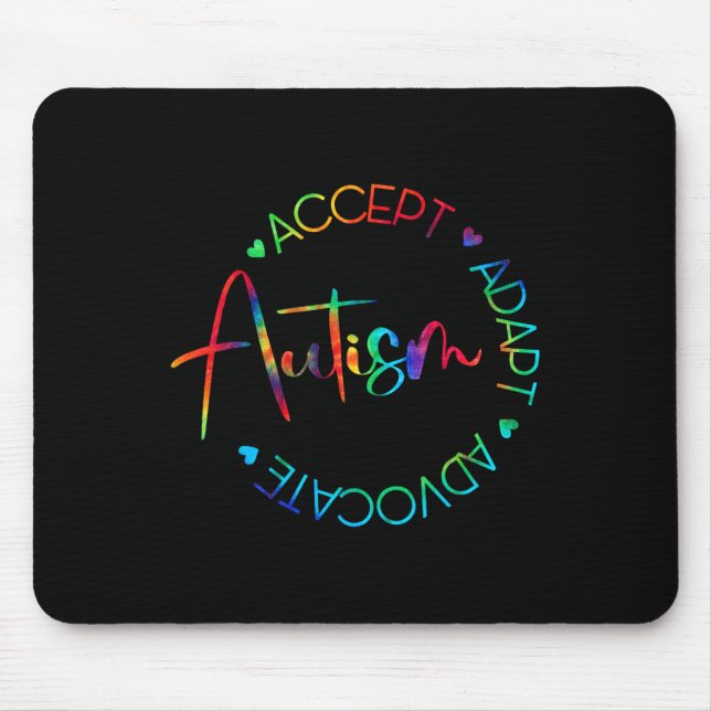 Tapis De Souris Sensibilisation sur l'autisme Accepter Adapt Advoc (Devant)