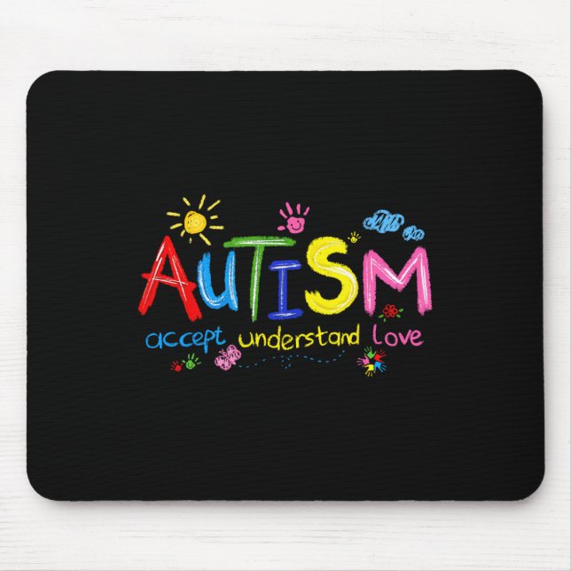 Tapis De Souris Sensibilisation sur l'autisme Accepter Comprendre  (Devant)