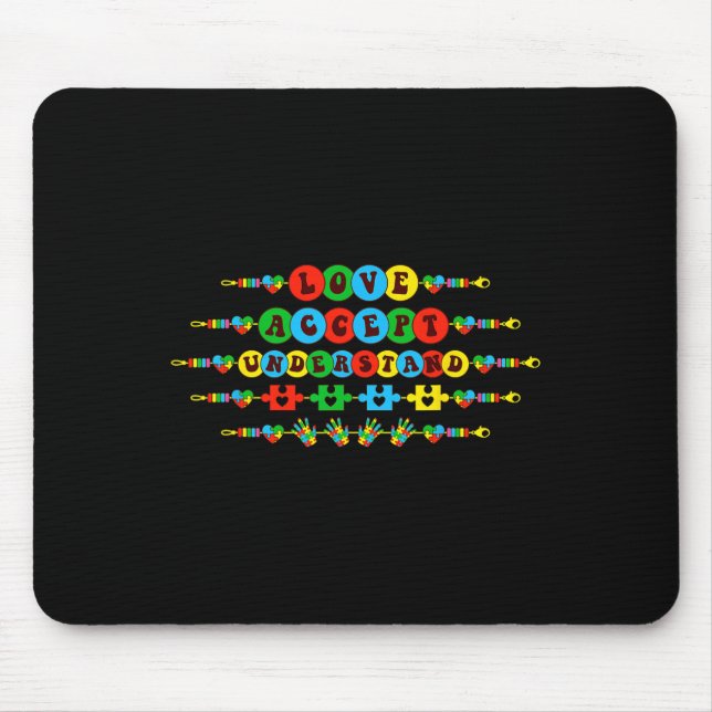 Tapis De Souris Sensibilisation sur l'autisme Accepter l'amour Com (Devant)