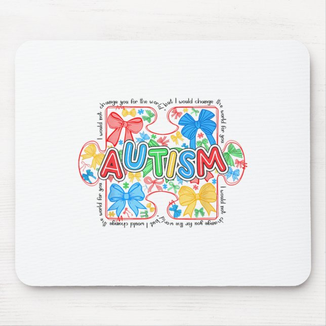 Tapis De Souris Sensibilisation sur l'autisme Coquette Bow Femmes  (Devant)