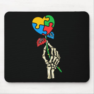 Tapis De Souris Sensibilisation sur l'autisme Crâne Rose Autisme P