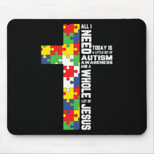 Tapis De Souris Sensibilisation sur l'autisme Jésus Croix Puzzle C