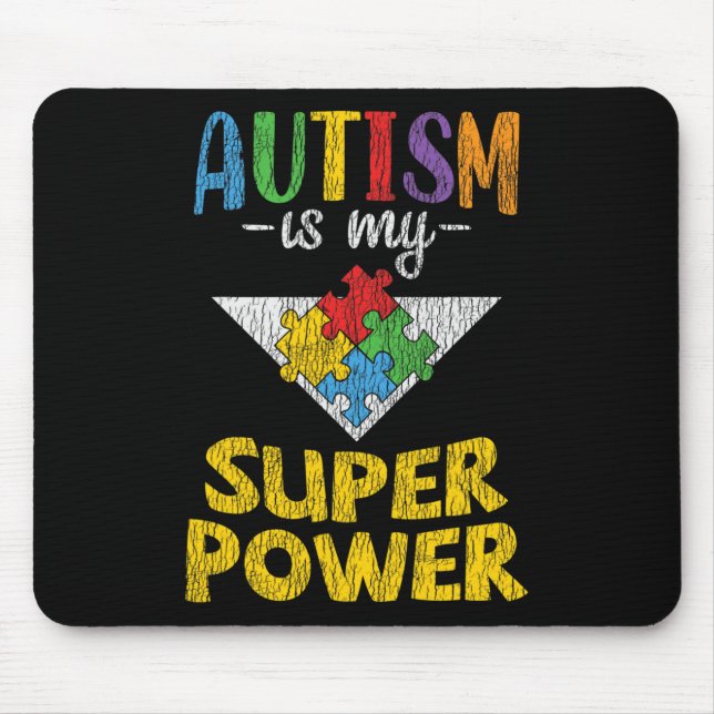 Tapis De Souris Sensibilisation sur l'autisme - Ma Superpuissance  (Devant)