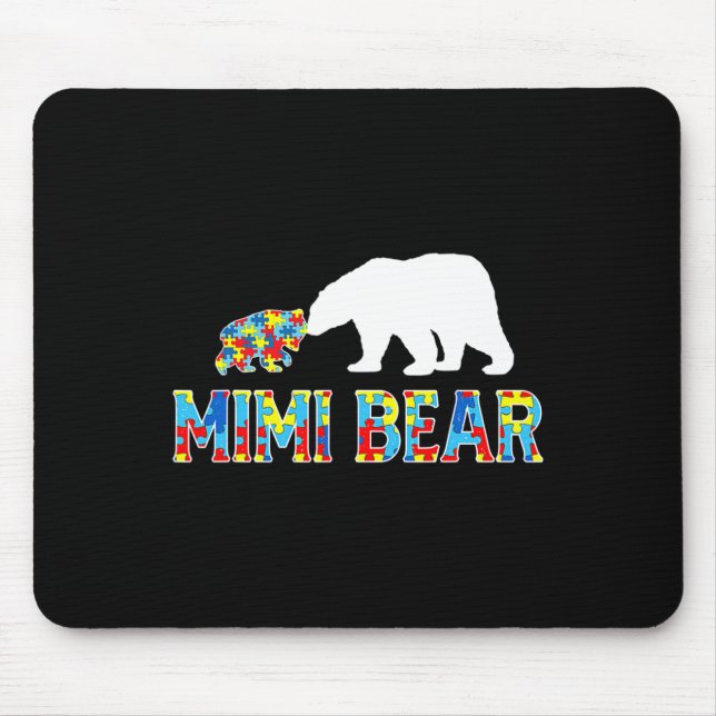 Tapis De Souris Sensibilisation sur l'autisme Mimi Bear Puzzle Sup (Devant)