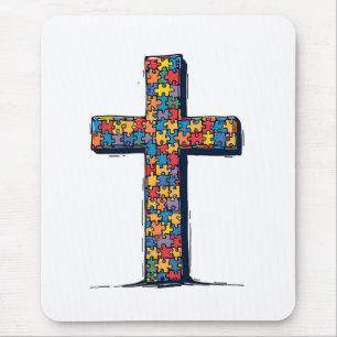 Tapis De Souris Sensibilisation sur l'autisme Mois Christ Religion