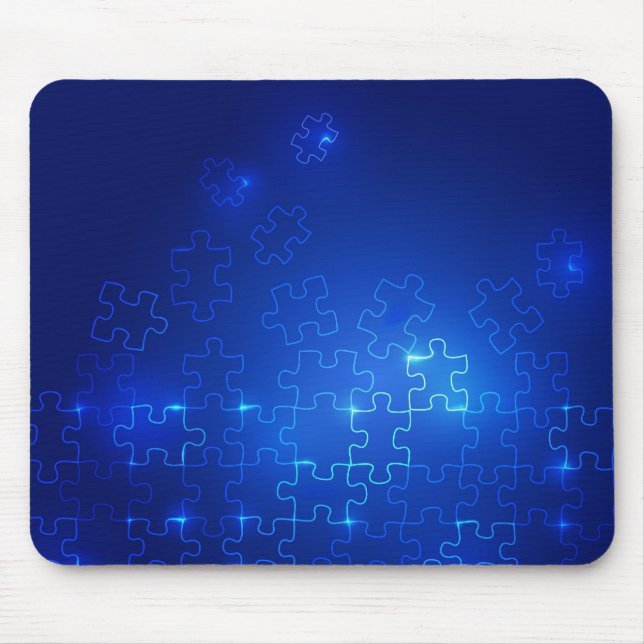 Tapis De Souris Sensibilisation sur l'autisme Mousepad Puzzle bleu (Devant)