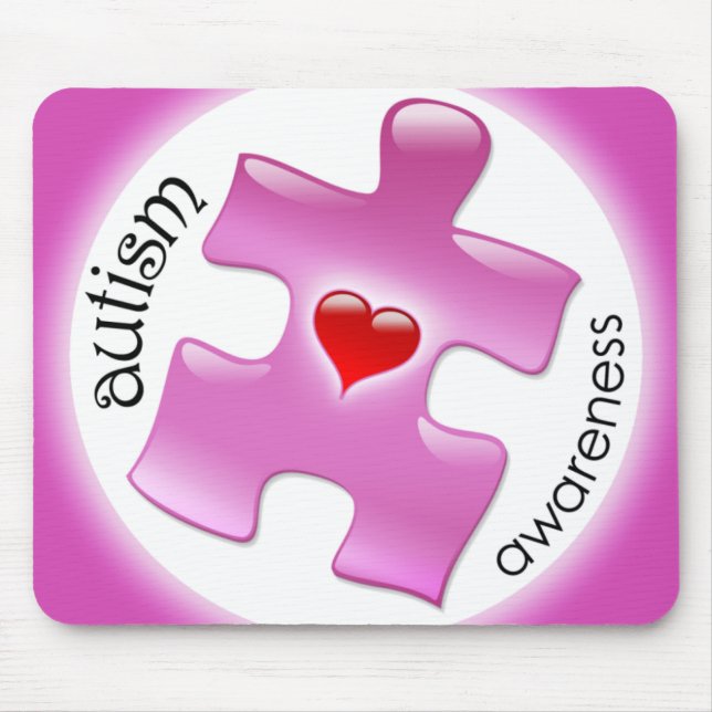 Tapis De Souris Sensibilisation sur l'autisme Mousepad - rose (Devant)