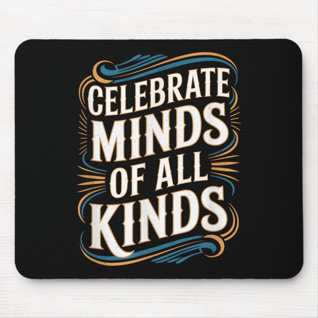 Tapis De Souris Sensibilisation sur l'autisme Neurodivergent Céléb (Devant)