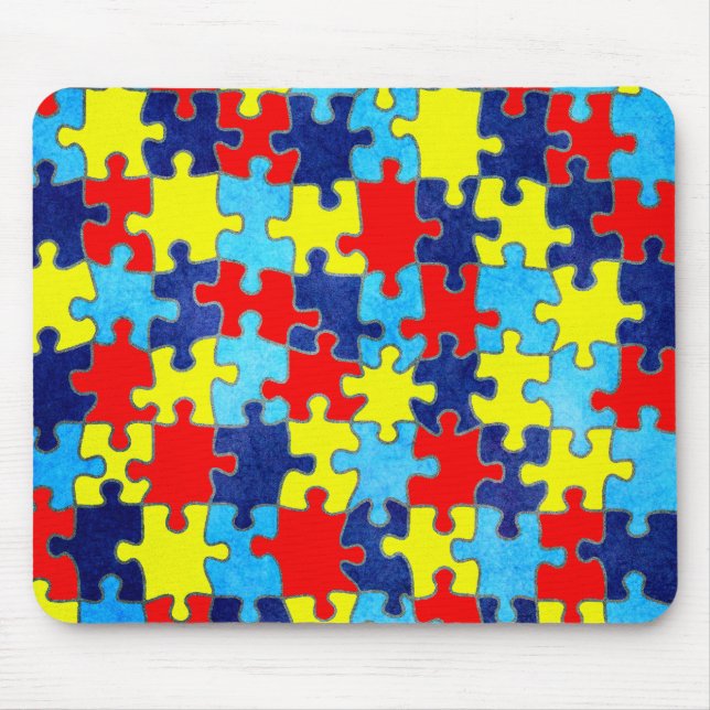 Tapis De Souris Sensibilisation sur l'autisme-Puzzle par Shirley T (Devant)