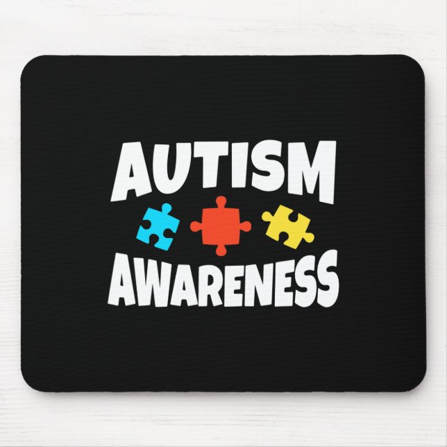 Tapis De Souris Sensibilisation sur l'autisme Puzzle Piece Support (Devant)