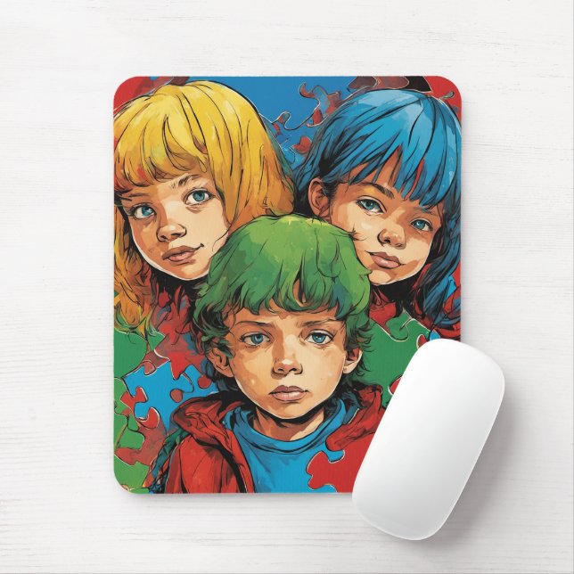 Tapis De Souris Sensibilisation sur l'autisme - Soins - Mousepad (Avec souris)