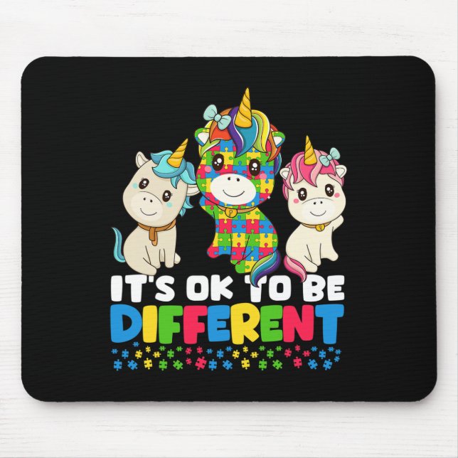 Tapis De Souris Sensibilisation sur l'autisme Unicorn (Devant)