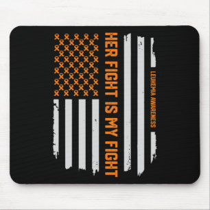 Tapis De Souris Sensibilisation vintage à la leucémie Drapeau amér