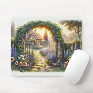 Tapis De Souris Sentier de jardin enchanté Cottagecore