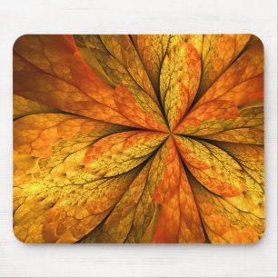 Tapis De Souris Sentiment d'automne, fleur abstraite fractale mode
