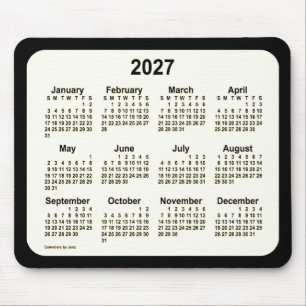 Tapis De Souris Sepia 2027 sur le calendrier noir par Janz Two Ton