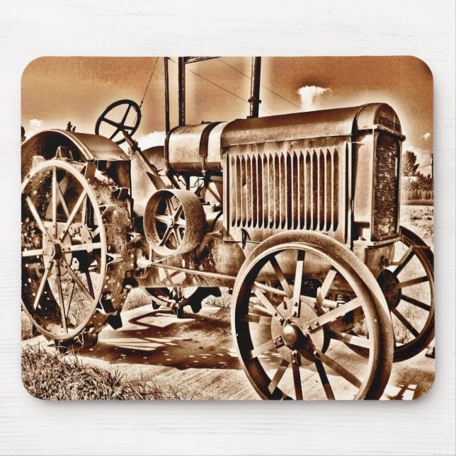 Tapis De Souris Sépia antique de classique d'équipement de ferme (Devant)