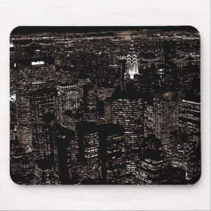 Tapis De Souris Sepia New York City Night Skyline
