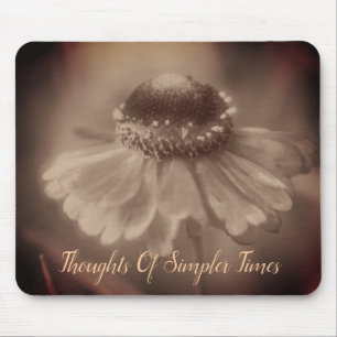 Tapis De Souris Sepia Zinnia Flower Times Inspiration