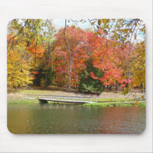 Tapis De Souris Sept sources Pont d'automne III Paysage d'automne