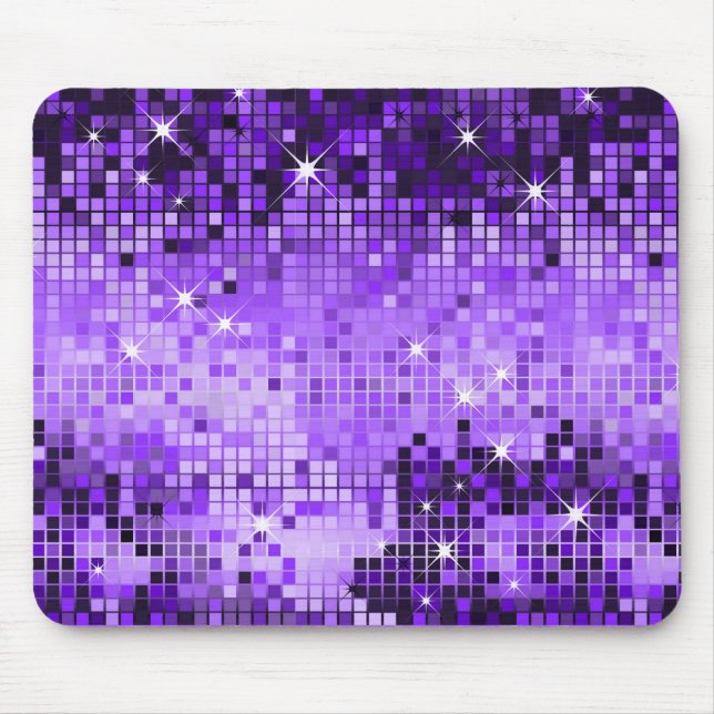 Tapis De Souris Séquins Métallurgiques Violets Regarder Les Miroir (Devant)
