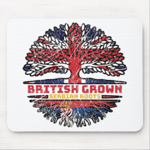 Tapis De Souris Serbe Serbie Royaume-Uni Britannique Arbre
