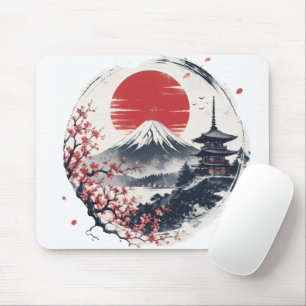 Tapis De Souris Sérénité du coucher de soleil sur le mont Fuji – A