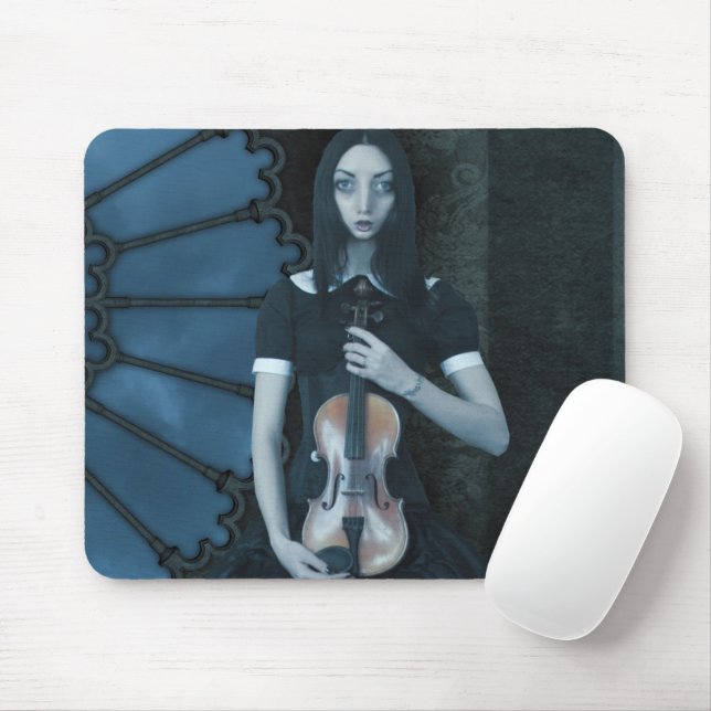 Tapis De Souris Sérieux Art surréel de violoniste victorien gothiq (Avec souris)