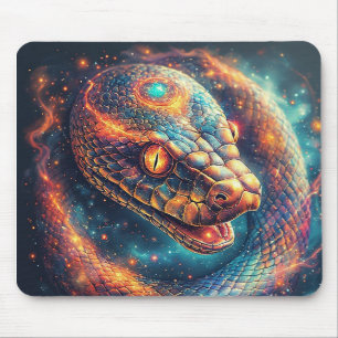 Tapis De Souris Serpent Cosmique aux Écailles Brillantes