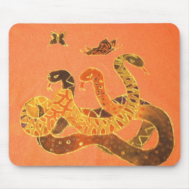 Tapis De Souris Serpent et papillon Mousepad - lissez (Devant)