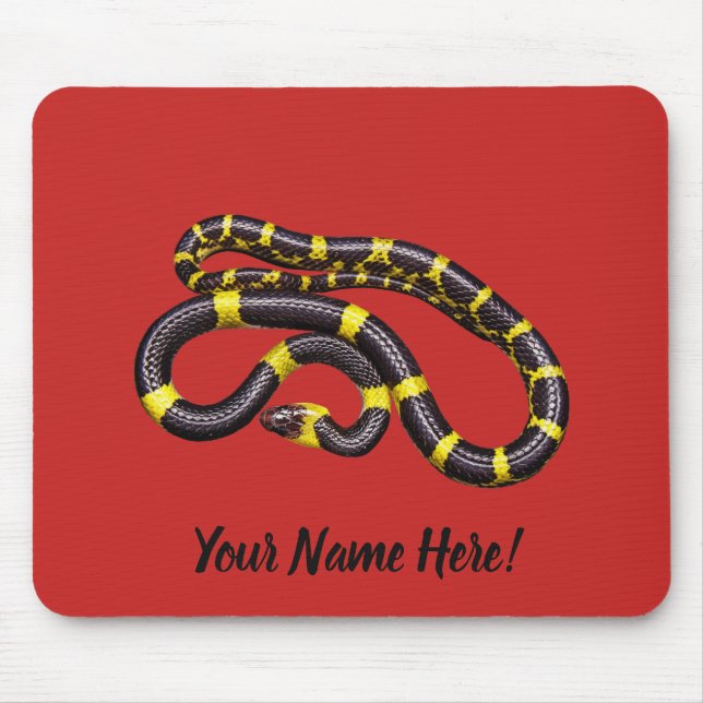 Tapis De Souris Serpent noir et jaune (Devant)