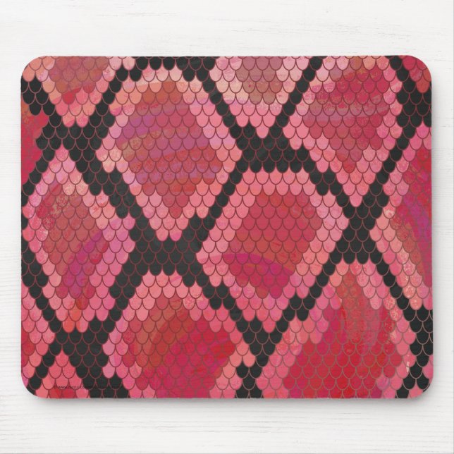 Tapis De Souris Serpent noir et rouge (Devant)