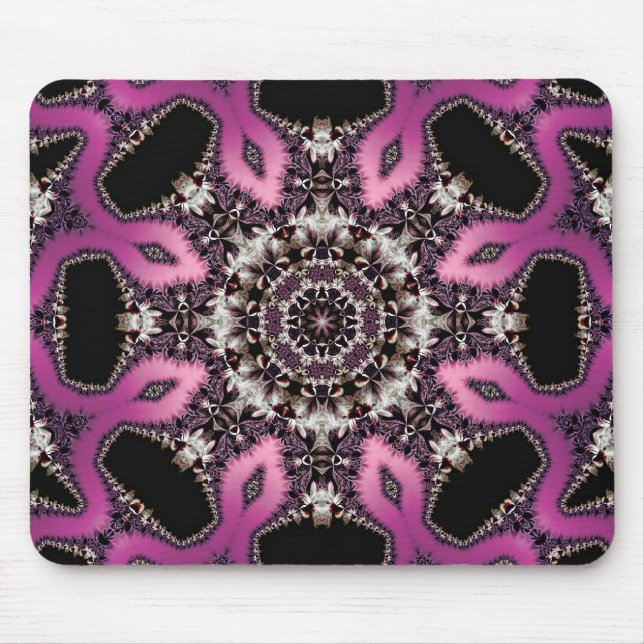 Tapis De Souris Serpent rose Fractal Mandala Mousepad (Devant)